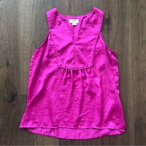 Anthropologie Maeve Hot Pink Sleeveless V-Neck Top